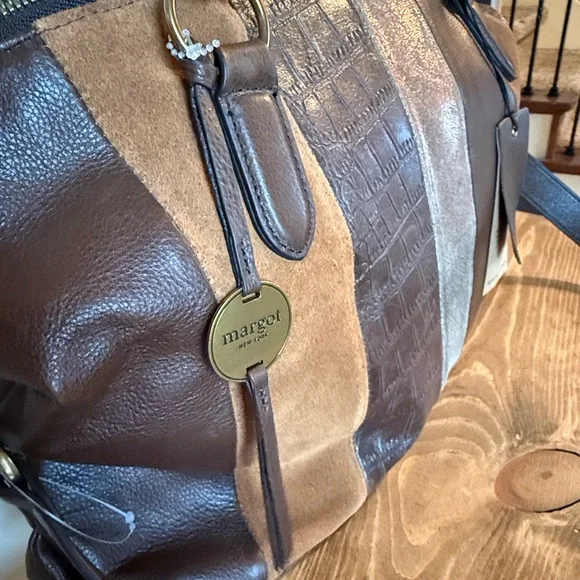 Margot Genuine Leather Boho Neutral Leather Satchel/Crossbody; NWT - Picture 10 of 10